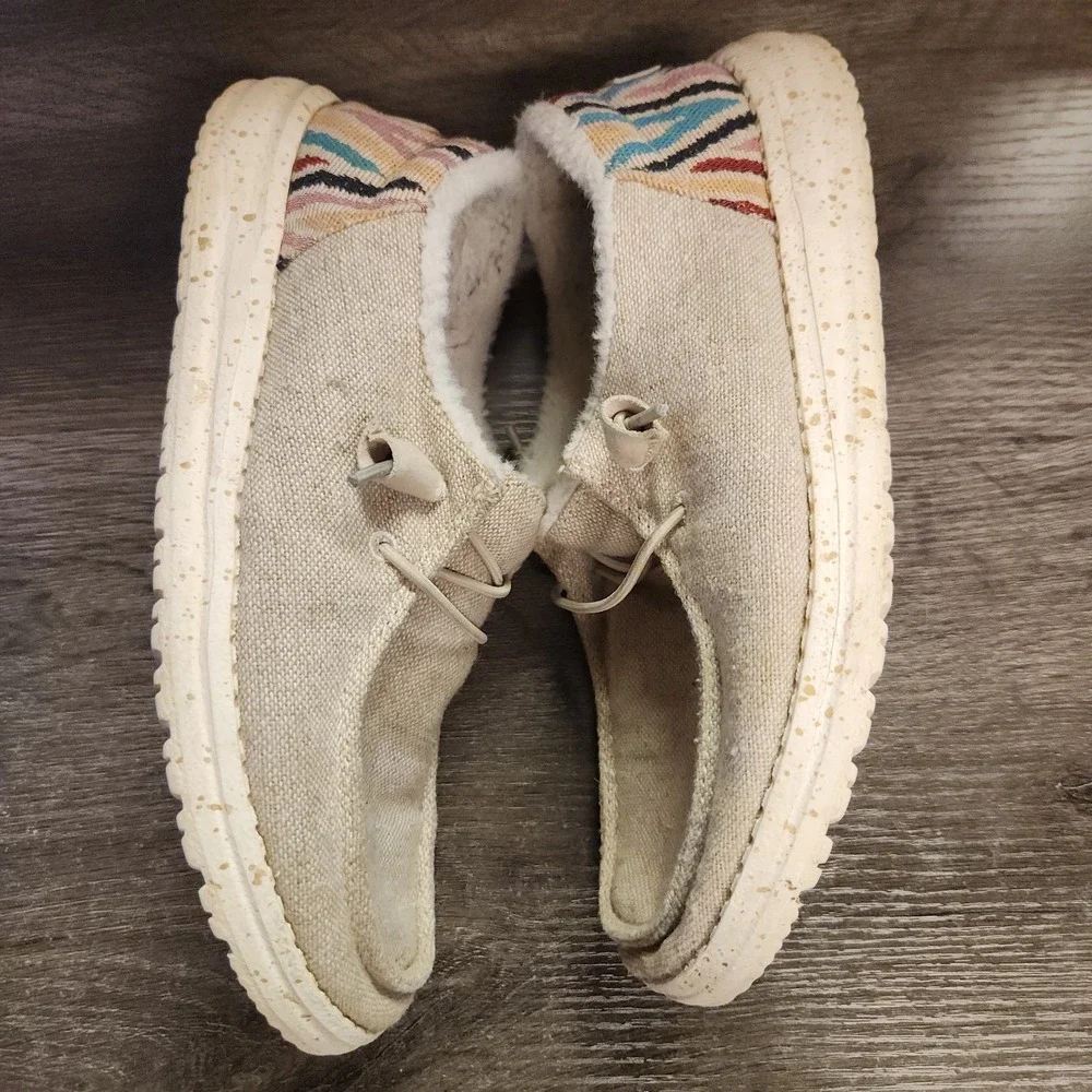 Hey Dude Women's Wendy Funk Wool Beige Size 7 Slip On Walking Comfort Shoes
